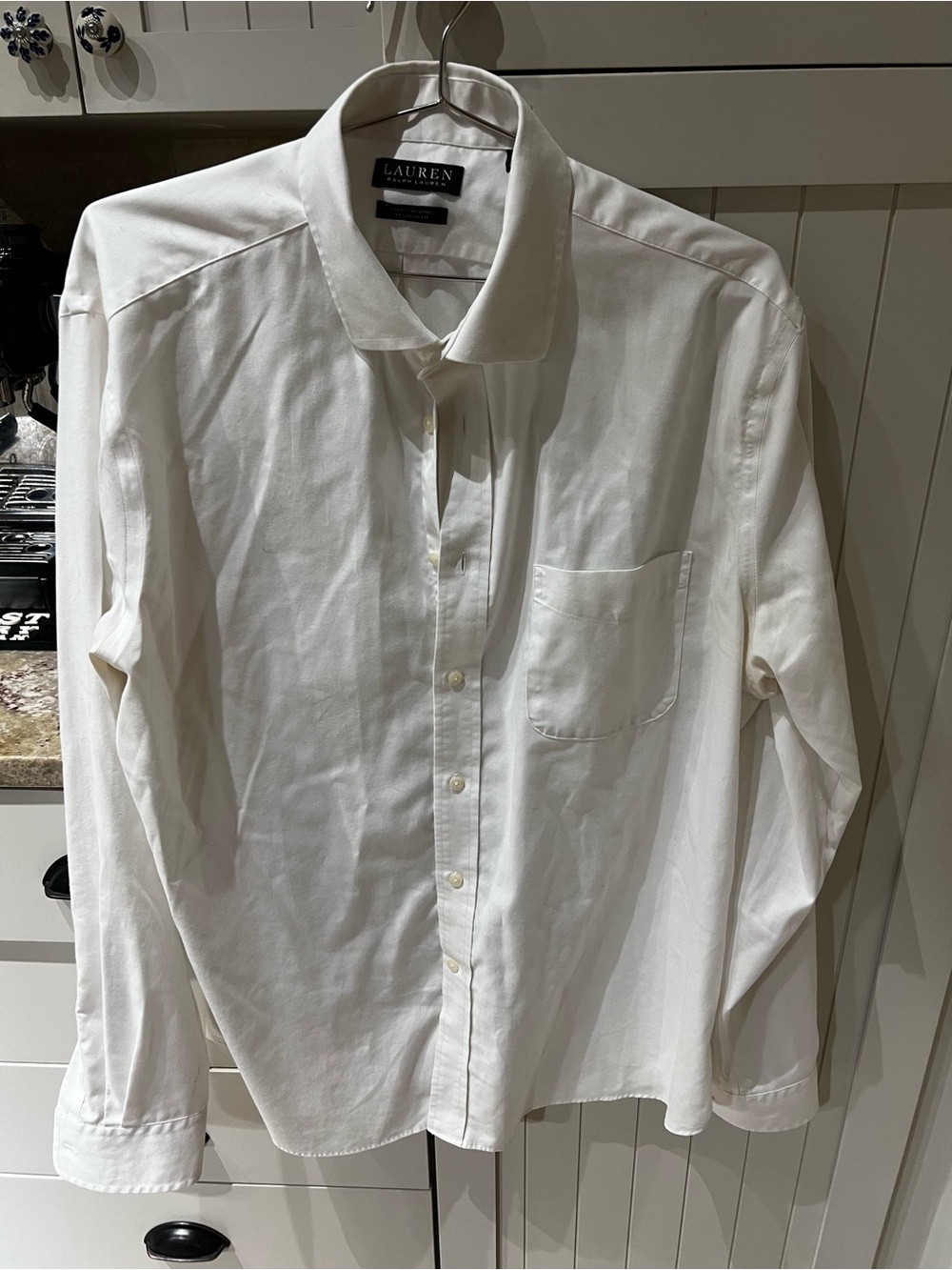 Ralph Lauren White Long-Sleeve Button Shirt 17 36/37